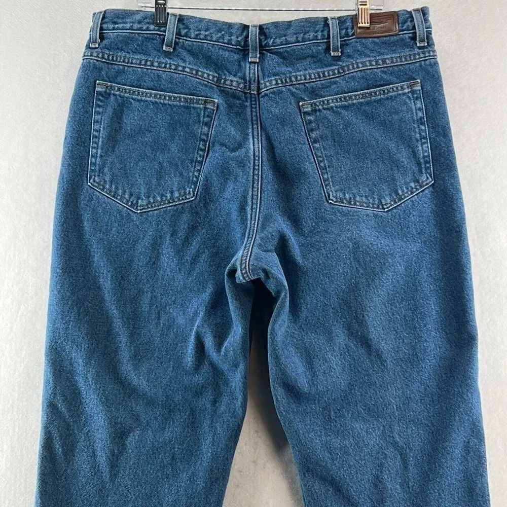 LL Bean Jeans Mens Sz 40 x 29 Fleece Lined Classic Fit Medium Washed Denim Blue - Picture 6 of 11